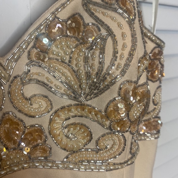 Alvee Designs | Light Peach Beaded Evening Gown | Size 10 - Picture 3 of 8